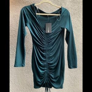 FASHION NOVA: Xian Ruched Long-sleeve Dress